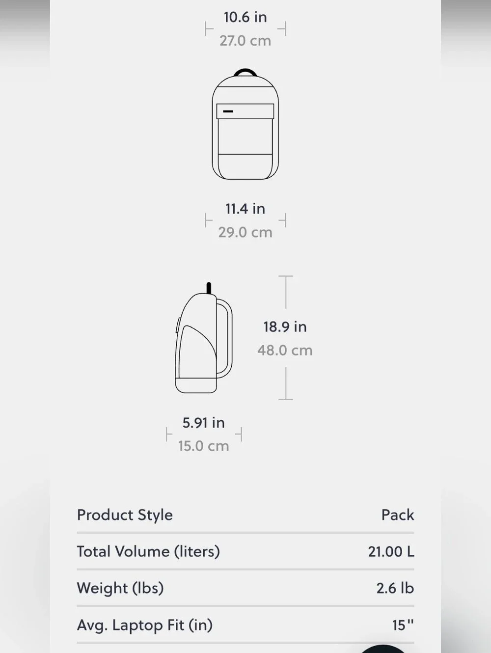 Timbuk2 expandable backpack